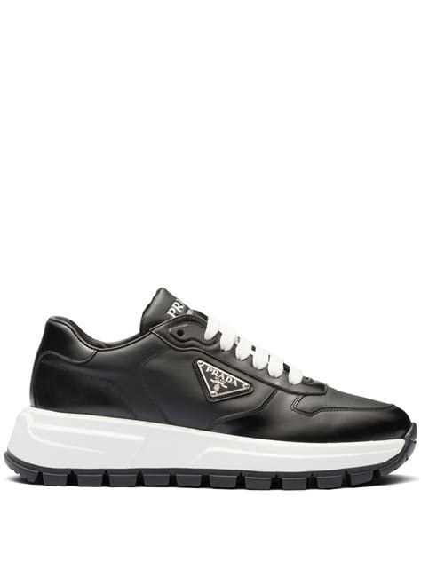 prada lace-up sneakers|prada canvas and leather sneaker.